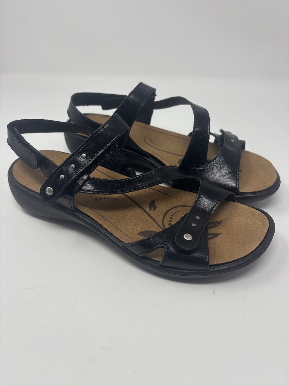 Romika Women's Ibiza 70 Black Leather Comfort Sandals Adjustable Straps EU 39